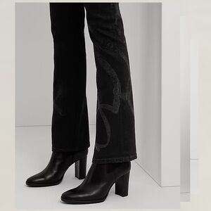 Ralph Lauren Belting-Print High Rise Boot Jean